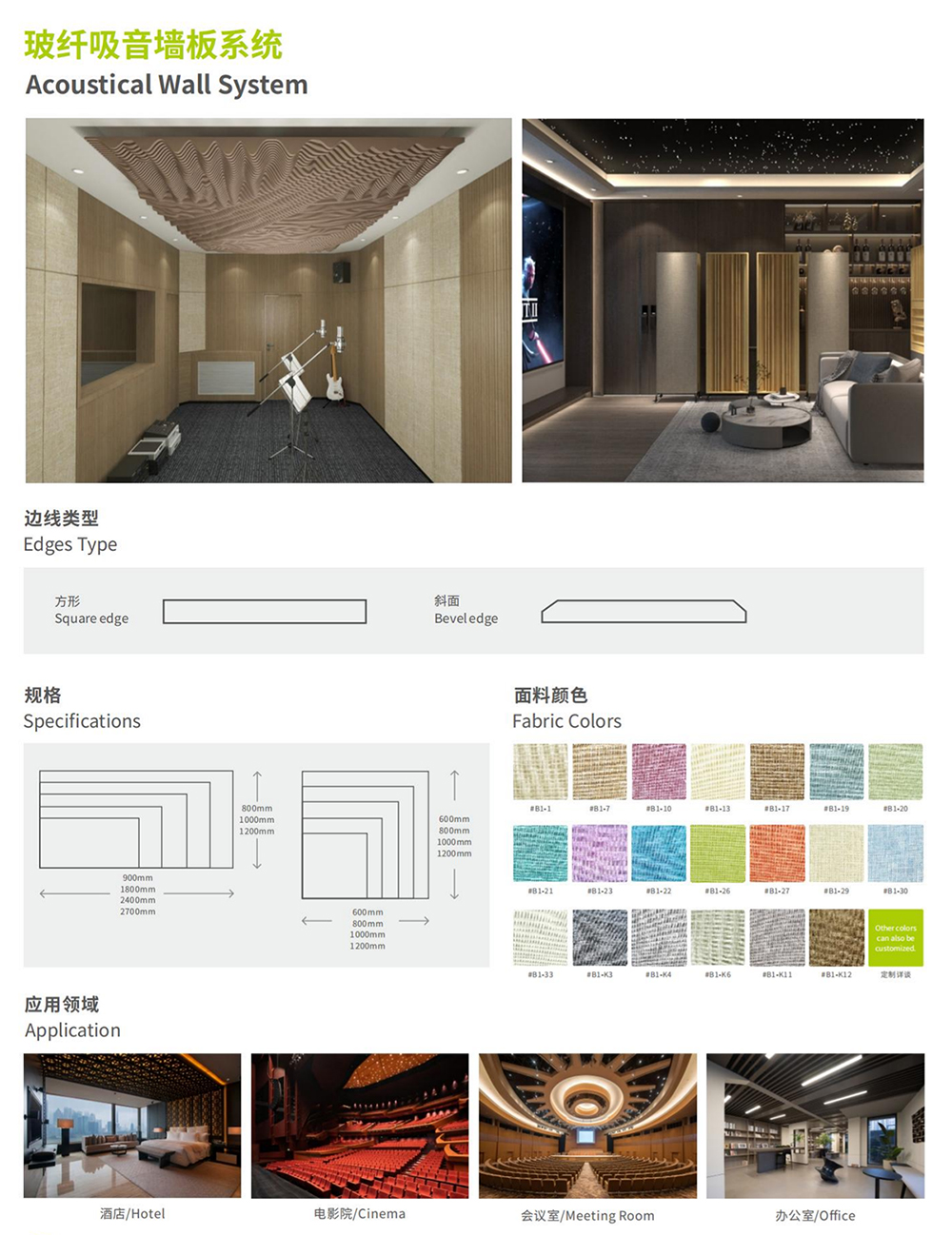 Painel de parede acústico